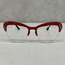 Carica l'immagine nel visualizzatore di Gallery, Semi Rimelss Red Gold Cat Eye Reading Glasses Spitfire Pro Wings 56 mm High Quality Lens Hoya